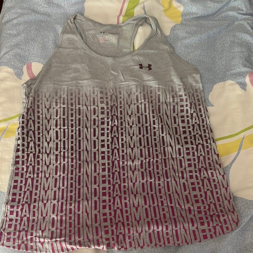 Underarmour youth tank top, size XL, Gray and Purple
